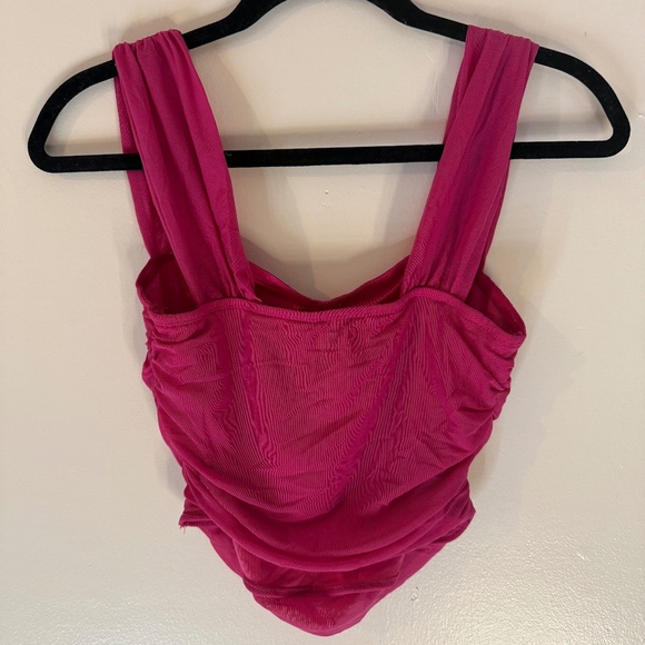 Pink Rouched Going Out Tank Top - Picture 3 of 4